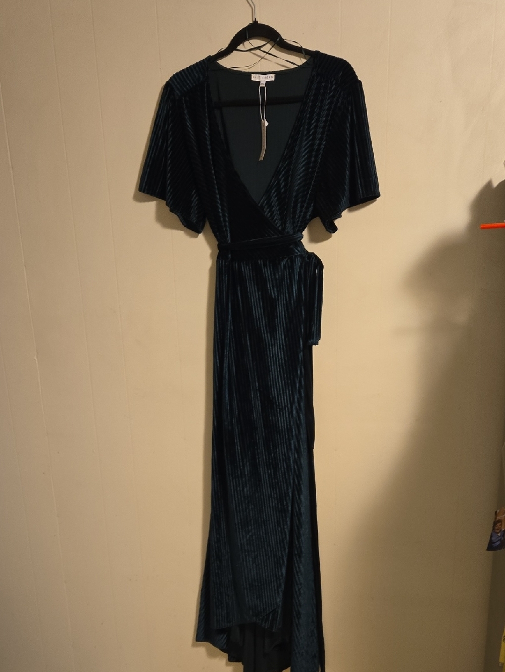 Baltic Born Andi Ribbed Velvet Wrap Dress